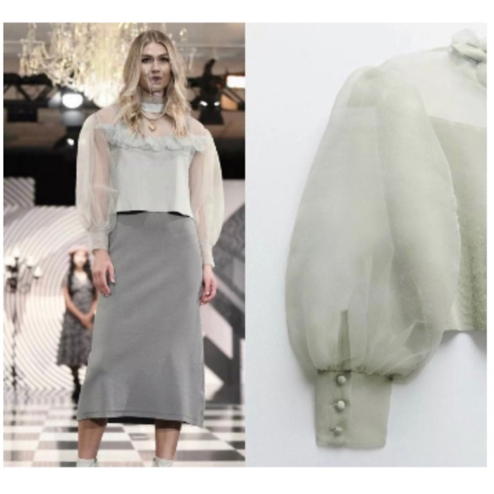 Zara Organza Knit top - Picture 11 of 13